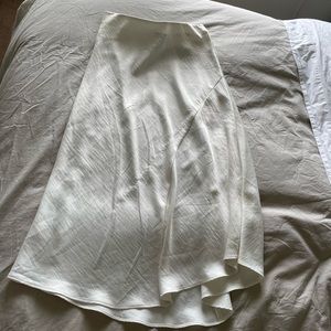 Ivory Satin Skirt XS